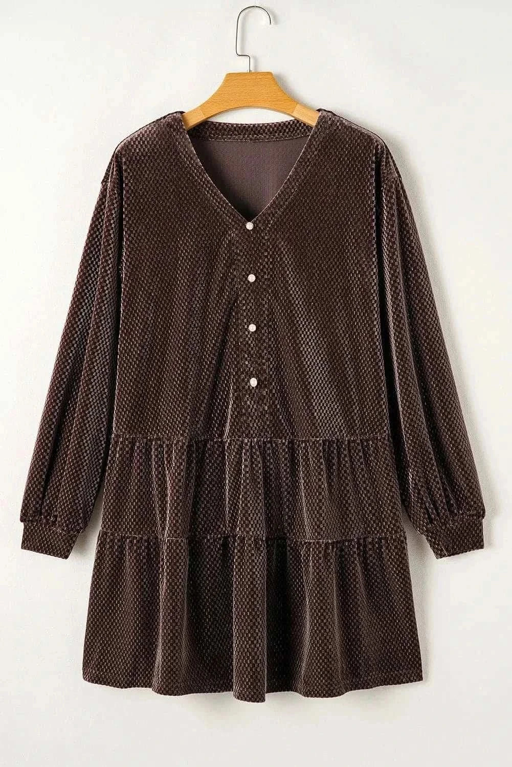 Chic V-neck long sleeve mini dress - Love Salve